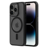 QDOS iPhone 13, 14, 15 Midnight Clear Case with MagSafe Hybrid Soft with Snap - FIXgenie